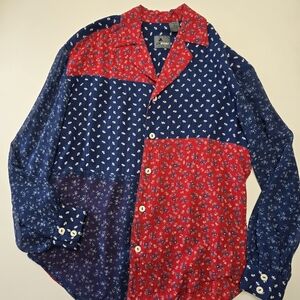 Ladies Patchwork Floral Blouse With Sheer Sleeves